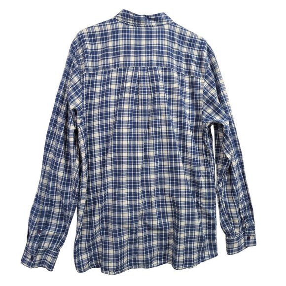 Kavu Button Up Shirt Mens XL Blue White Plaid Long Sleeve Casual Outdoor Hike - Picture 2 of 7